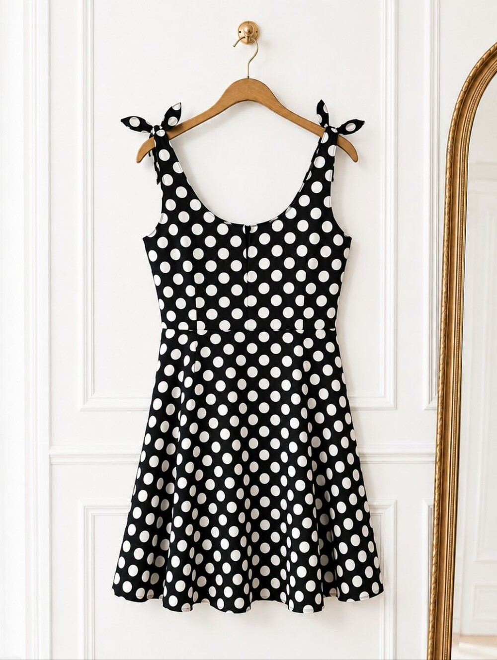 Bonfinedress Black & White Polka Dot Fit & Flare Dress | Size XL - Picture 6 of 8